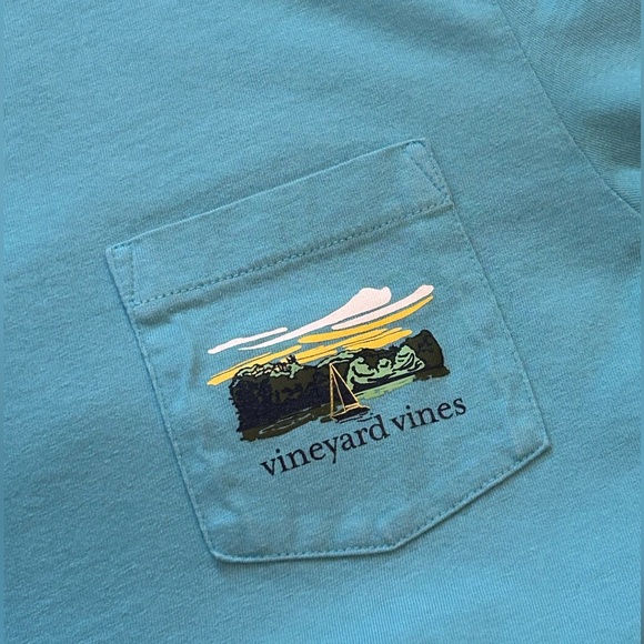 Vineyard Vines Short Sleeve Pocket Tee in Aqua Blue - Picture 2 of 4